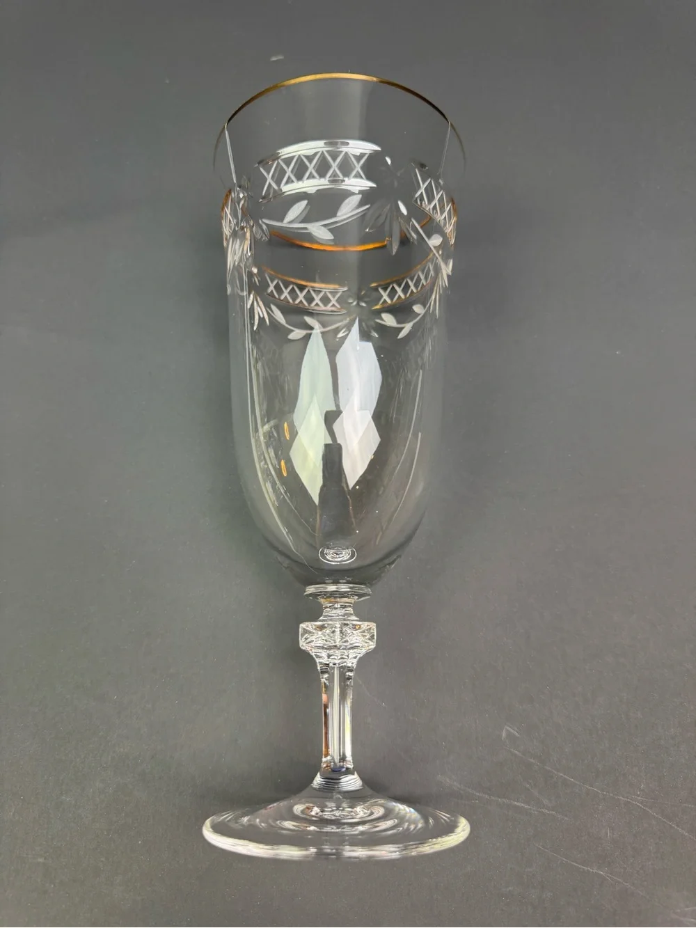 Vintage Pair ( 2) Royal Doulton Crystal Glass Wellesley Iced Beverage Gold Rim D